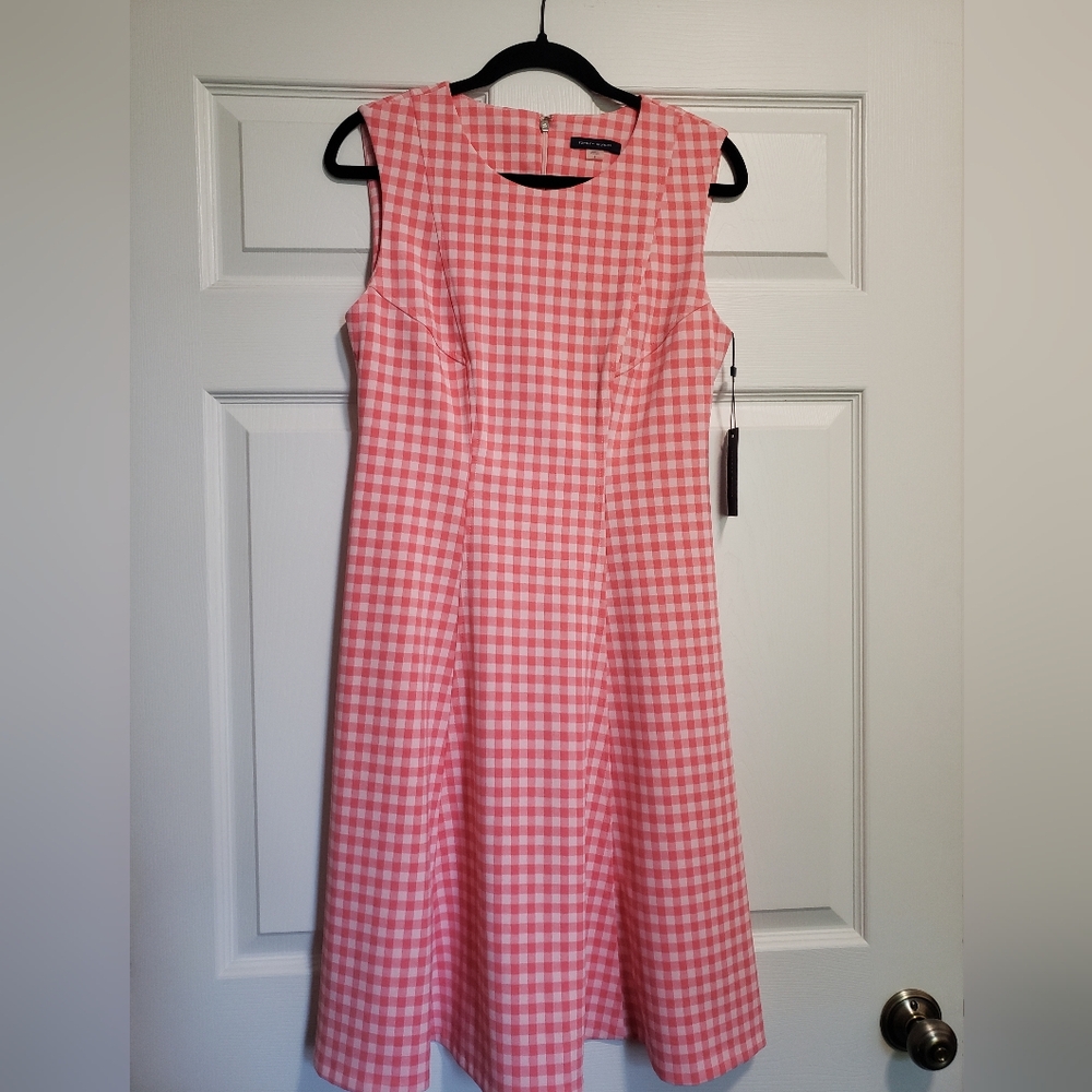 Pink Gingham Sleeveless Dress 8 Tommy Hilfiger